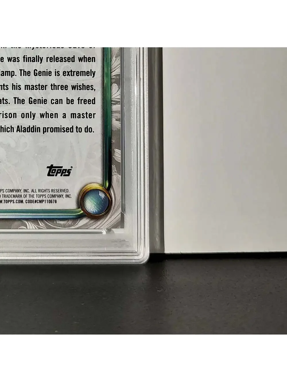 Genie 2025 Topps Disney Wonder #50 Winter Variant Card Aladdin PSA 9
